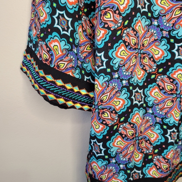 Nanette Lepore Swim Paloma Embroidered Tunic Beach Pool Coverup Dress Sz Medium - Picture 7 of 14